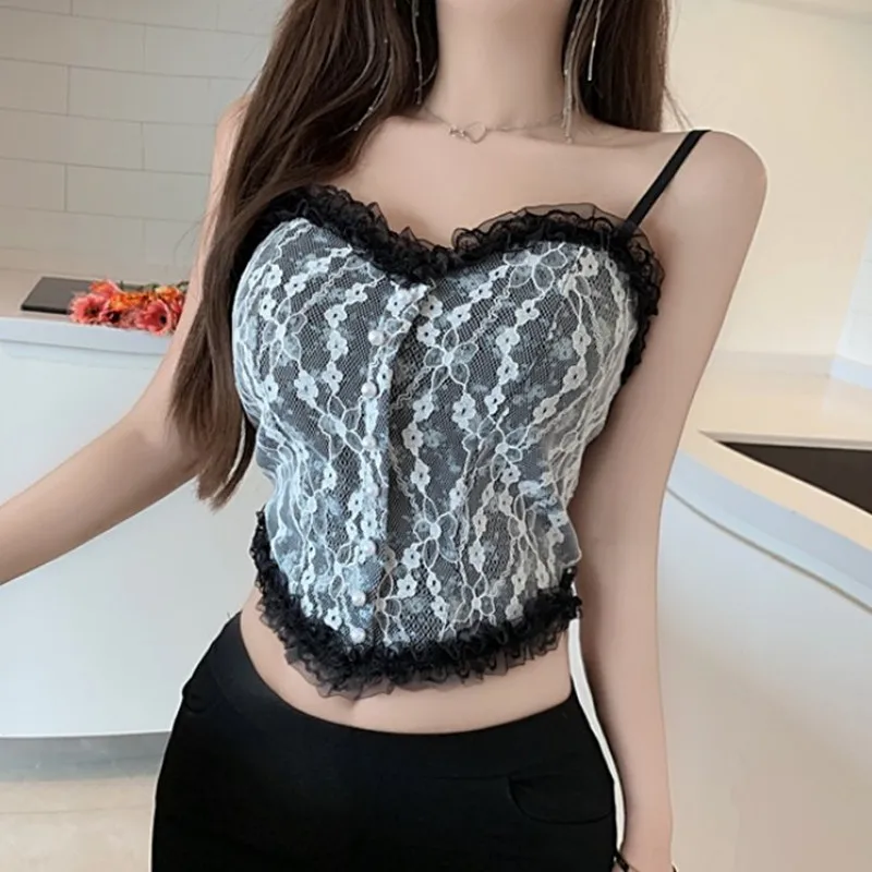Vintage y2k Lace Crop Top Women Cami Tank Top Corset Fashion Desinger Fairycore Clothes Fairy Core Grunge Club Party Tank Female
Vintage y2k Lace Crop Top Women Cami Tank Top Corset Fashion Desinger Fairycore Clothes Fairy Core Grunge Club Party Tank Female