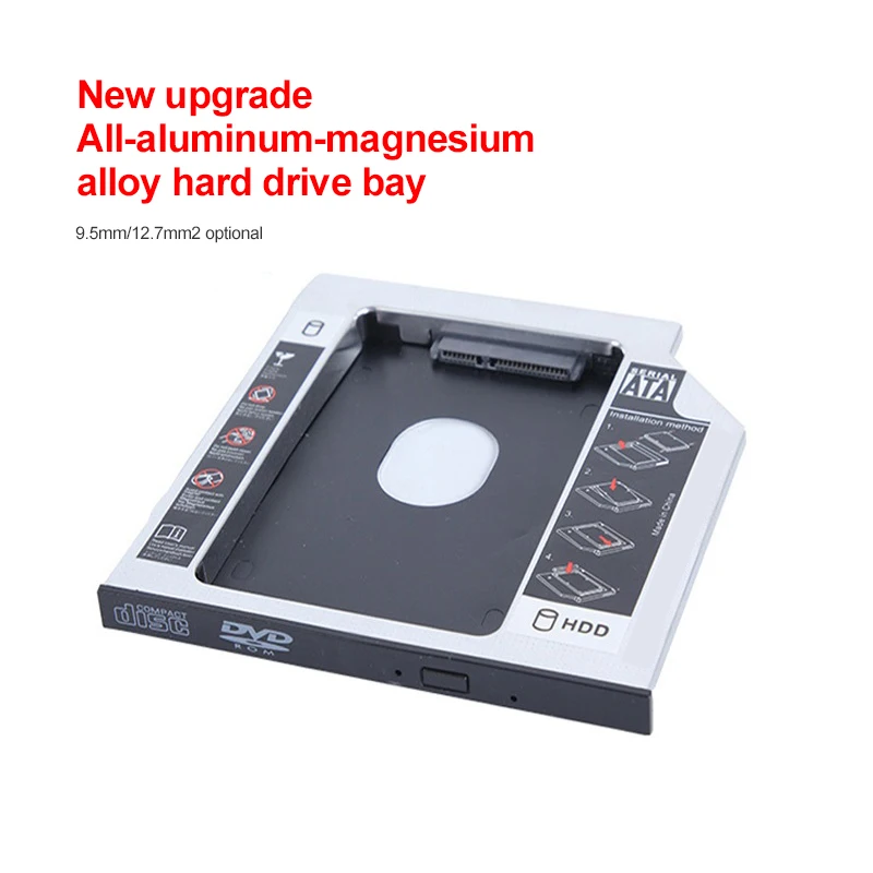 12.7/9.5mm Aluminum Hard Disk Drive Bay Universal 2.5 2nd Ssd Hd SATA Hard Disk Drive HDD Caddy Kits Adapter Bay For CD DVD
12.7/9.5mm Aluminum Hard Disk Drive Bay Universal 2.5 2nd Ssd Hd SATA Hard Disk Drive HDD Caddy Kits Adapter Bay For CD DVD