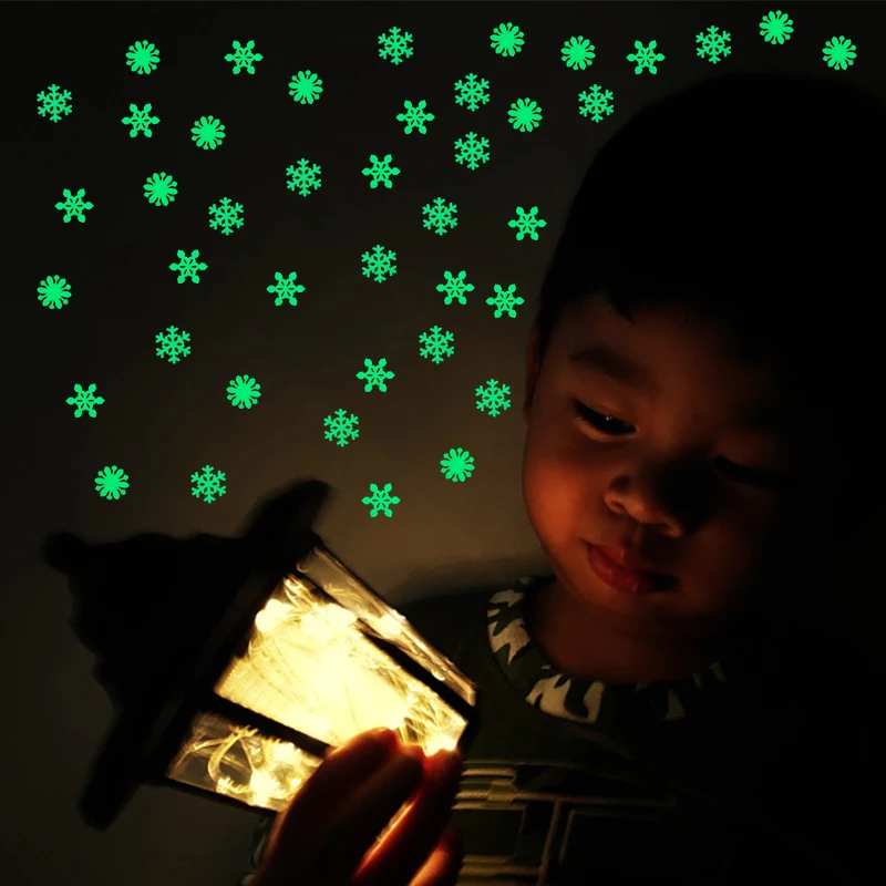 100pcs 3D Luminous Snowflake Wall Sticker Glow In The Dark Kids Bedroom Living Room Home Decoration Fluorescent Stickers
100pcs 3D Luminous Snowflake Wall Sticker Glow In The Dark Kids Bedroom Living Room Home Decoration Fluorescent Stickers