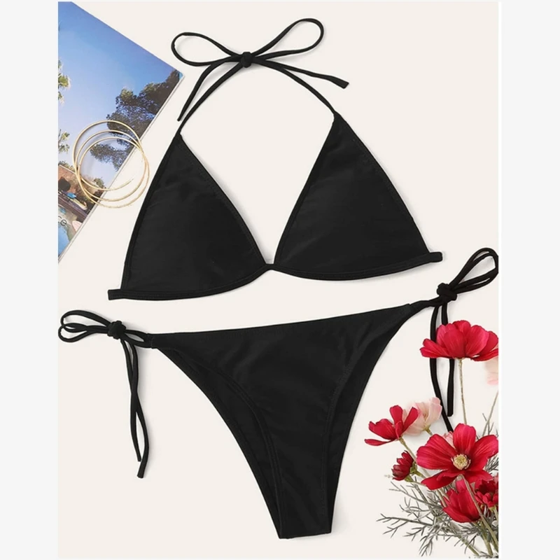 Women Sexy 2 Piece Brazilian Bikini Set Halter String Triangle Micro Swimsuit Neon Solid Color Side Tie High Cut Push Up
Women Sexy 2 Piece Brazilian Bikini Set Halter String Triangle Micro Swimsuit Neon Solid Color Side Tie High Cut Push Up