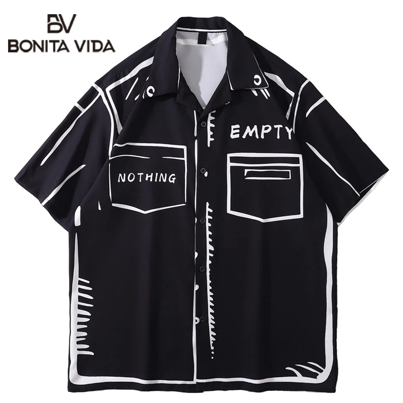 Bonita Vida Fun Pocket Printed Street Blouse Men Summer Short Sleeve Loose Casual Oversize Hawaiian Men's Shirt Male Tops
Bonita Vida Fun Pocket Printed Street Blouse Men Summer Short Sleeve Loose Casual Oversize Hawaiian Men's Shirt Male Tops