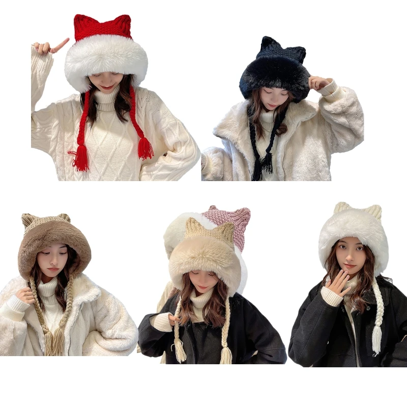 Japanese Cat Ear Lei Feng Hat Knit Hat with Long Braid Beanies Hat Coldproof Trendy Gift for Xmas New Year Thanksgiving
Japanese Cat Ear Lei Feng Hat Knit Hat with Long Braid Beanies Hat Coldproof Trendy Gift for Xmas New Year Thanksgiving