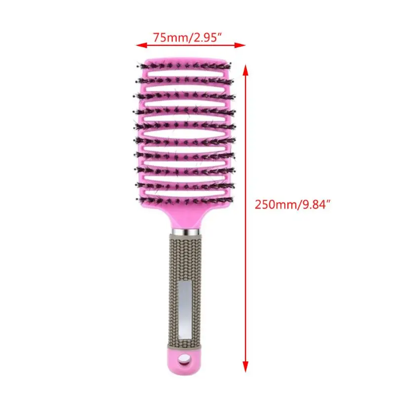 Nylon Bristles Detangle Hairbrush Curved Vented Ribs Hair Scalp Massage Comb U2JD
Nylon Bristles Detangle Hairbrush Curved Vented Ribs Hair Scalp Massage Comb U2JD