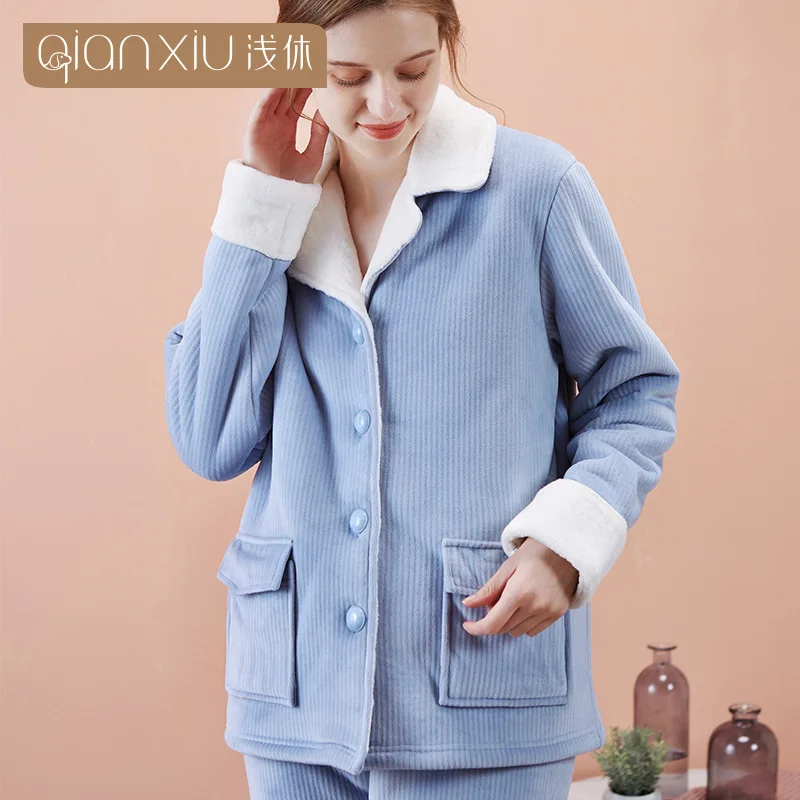 Ladies New Winter Lamb Wool Warm Pajamas Letter Pajama Set Thicken Pijama Mujer Leisure Home Wear Pyjamas Women Sleepwear
Ladies New Winter Lamb Wool Warm Pajamas Letter Pajama Set Thicken Pijama Mujer Leisure Home Wear Pyjamas Women Sleepwear