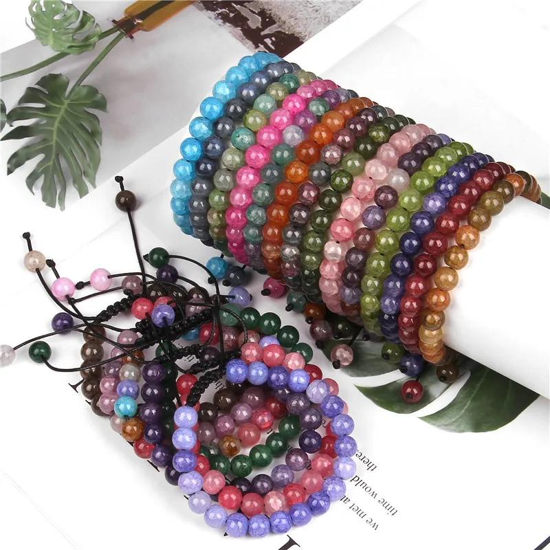 Natural Stone Agates Bracelet 8mm Round Cracked Agates Beaded Adjustable Bracelets Bangle For Women Men Jewelry Braided Bracelet
Natural Stone Agates Bracelet 8mm Round Cracked Agates Beaded Adjustable Bracelets Bangle For Women Men Jewelry Braided Bracelet