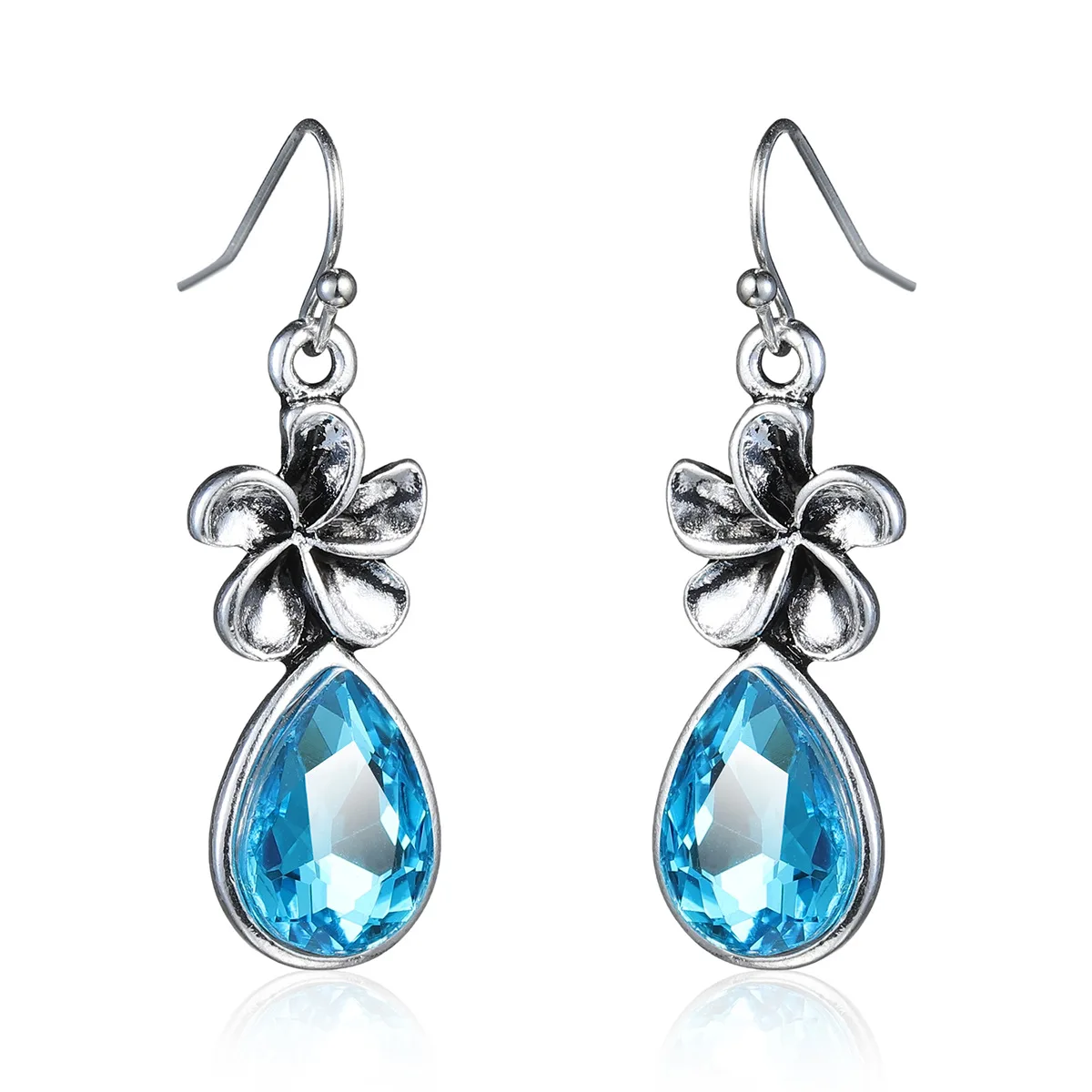 Vintage Silver Plated Water Drop Shape Sea Blue Crystal Dangle Drop Earrings Women's Carved Flower Earrings Anniversary Jewelry
Vintage Silver Plated Water Drop Shape Sea Blue Crystal Dangle Drop Earrings Women's Carved Flower Earrings Anniversary Jewelry