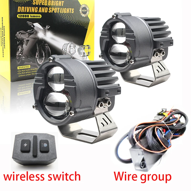 Motorcycle Fog lights Wireless Switch Low Beam Yellow Light Tangent High Beam Laser Spotlights Driving Light 60W Superbright
Motorcycle Fog lights Wireless Switch Low Beam Yellow Light Tangent High Beam Laser Spotlights Driving Light 60W Superbright