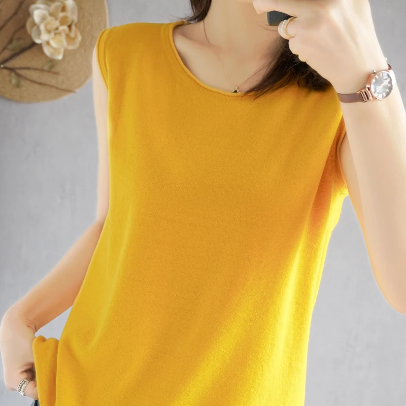 Summer 2020 New Round Neck Short Sleeve 100% Cotton Knitted Camisole Fashion Thin Section Round Neck Pullover
Summer 2020 New Round Neck Short Sleeve 100% Cotton Knitted Camisole Fashion Thin Section Round Neck Pullover