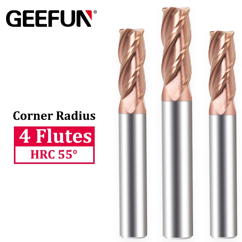 Carbide Milling Cutter HRC55 End Mills Straight Shank Tungsten Steel 4 Flutes 3-14mm Corner Radius CNC Tool Maching Endmills
Carbide Milling Cutter HRC55 End Mills Straight Shank Tungsten Steel 4 Flutes 3-14mm Corner Radius CNC Tool Maching Endmills