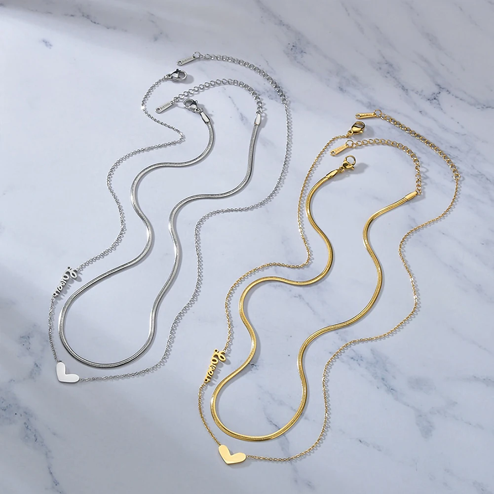 New Fashion NecklacesUpscale Jewelry 2 Layer Heart Love Charms Snake Bone Chain Choker Pendants For Women Stainless Steel 2021
New Fashion NecklacesUpscale Jewelry 2 Layer Heart Love Charms Snake Bone Chain Choker Pendants For Women Stainless Steel 2021