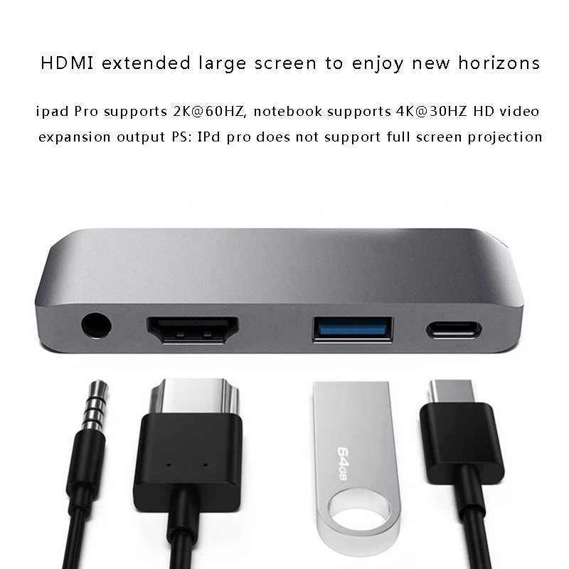 Type C to HDMI Four in One Hub USB-C to HDMI + 3.5mm + USB + PD Hub Type-C Docking Station
Type C to HDMI Four in One Hub USB-C to HDMI + 3.5mm + USB + PD Hub Type-C Docking Station