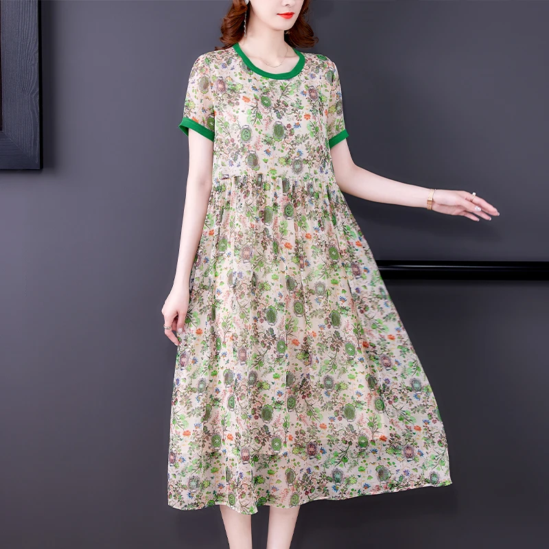 2021 Vintage M-3XL Plus Size Chiffon Beach Maxi Dress Summer Casual Loose Print Midi Sundress Women Elegant Slim Party Vestidos
2021 Vintage M-3XL Plus Size Chiffon Beach Maxi Dress Summer Casual Loose Print Midi Sundress Women Elegant Slim Party Vestidos