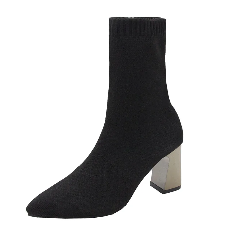 2020 new women's boots thick heel pointed high heel medium boots knitted boots thin socks boots
2020 new women's boots thick heel pointed high heel medium boots knitted boots thin socks boots