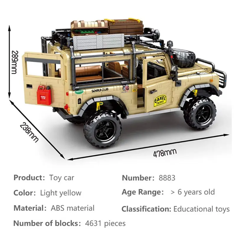 MOC Technical Jeeps Adventure Off-road Vehicle Model Building Block Bricks Kids Educational Toys Birthday Gifts for Boyfriend
MOC Technical Jeeps Adventure Off-road Vehicle Model Building Block Bricks Kids Educational Toys Birthday Gifts for Boyfriend