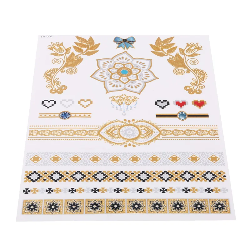 1PC New Gold Silver Tatoo Hot Sale Flash Metallic Waterproof Temporary Tattoo Women Henna Flower Taty Design Tattoo Sticker
1PC New Gold Silver Tatoo Hot Sale Flash Metallic Waterproof Temporary Tattoo Women Henna Flower Taty Design Tattoo Sticker