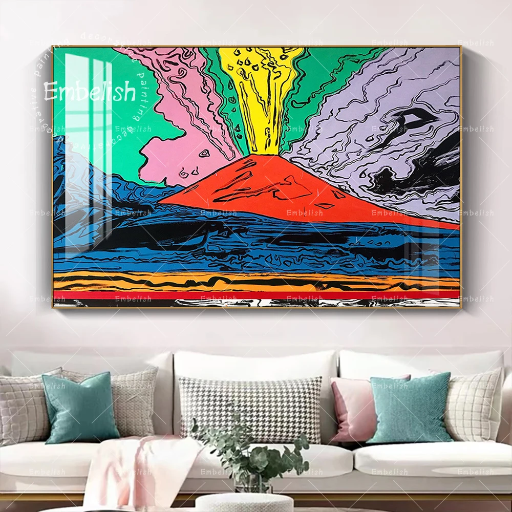 

Famous Artworks By Andy Warhol Colorful Vesuvius HD Print On Canvas Paintings For Living Room Modern Home Decor Wall Art Picture