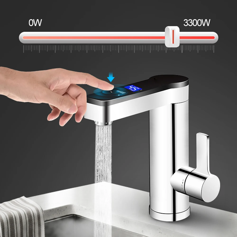 3300W Instant Heating Electric Faucet Adjustable Temperature Water Heater Touch Switch Kitchen Hot Water Tap LCD Display 220V
3300W Instant Heating Electric Faucet Adjustable Temperature Water Heater Touch Switch Kitchen Hot Water Tap LCD Display 220V