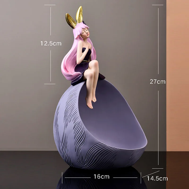 Cute Bunny Girl Storage Ornaments Resin Bowl Snack Plate Candy Jar Dresser Table Jewelry Organizer Box Home Decoration Modern
Cute Bunny Girl Storage Ornaments Resin Bowl Snack Plate Candy Jar Dresser Table Jewelry Organizer Box Home Decoration Modern