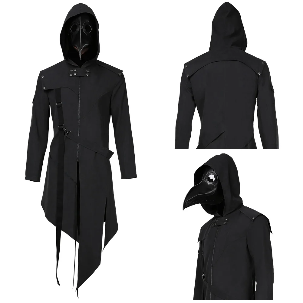 Plague Doctor Cosplay Costume Adult Men Steampunk Gothic Hooded Jacket Coats Mask Halloween Carnival Suit
Plague Doctor Cosplay Costume Adult Men Steampunk Gothic Hooded Jacket Coats Mask Halloween Carnival Suit