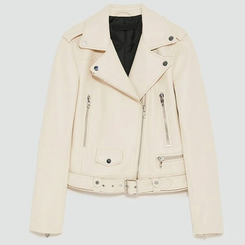 Pop Spring Autumn Women Black Soft Faux Leather Jacket Coat Casual With Belt Zipper Solid Biker Outwear Tops Female
Pop Spring Autumn Women Black Soft Faux Leather Jacket Coat Casual With Belt Zipper Solid Biker Outwear Tops Female