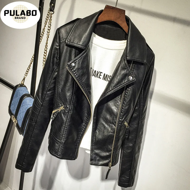 Black PU Leather Jacket Women Cool Slim Short Motorcycle Jackets Female Autumn Coat Basic Street Outerwear
Black PU Leather Jacket Women Cool Slim Short Motorcycle Jackets Female Autumn Coat Basic Street Outerwear