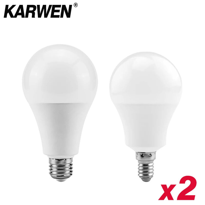 

2PCS/lot LED Bulb Lamps E27 E14 Light Bulb 220V Smart IC 3W 6W 9W 12W 15W 18W 20W High Brightness Lampada LED Bombillas