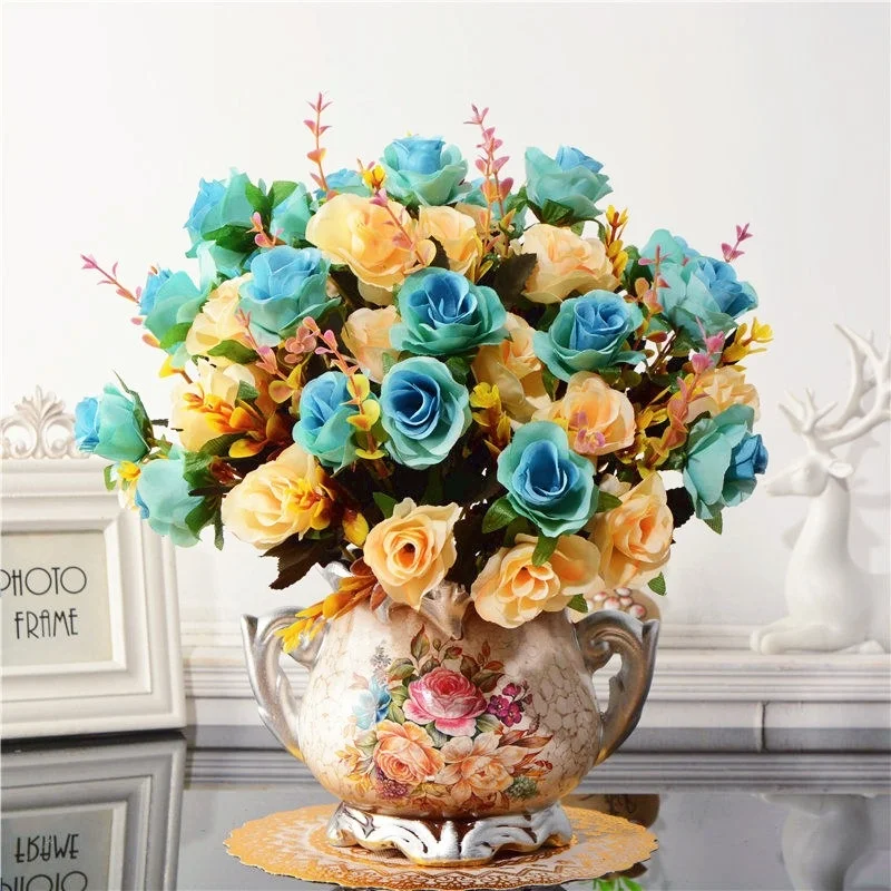 Artificial Flower 1 Bunch of 12 Small Roses with Green Plant Bouquet,bridal Holding Flowers,Valentine's Day Gift,home decoration
Artificial Flower 1 Bunch of 12 Small Roses with Green Plant Bouquet,bridal Holding Flowers,Valentine's Day Gift,home decoration