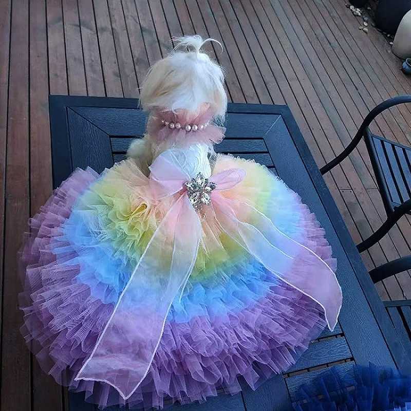 Handmade Dog Clothes Luxury Candy Color Princess Wedding Dress Pearl Collar Tulle Chapel Train Pet Trailing Gown Poodle
Handmade Dog Clothes Luxury Candy Color Princess Wedding Dress Pearl Collar Tulle Chapel Train Pet Trailing Gown Poodle