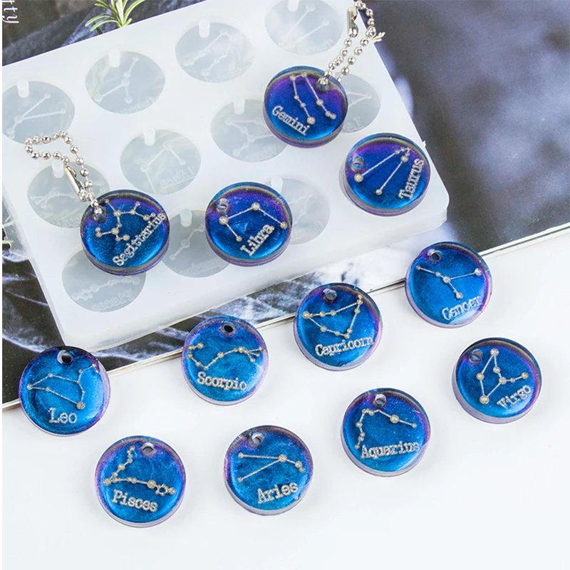 DIY Crystal Epoxy Mold 12 Constellation Pendant Silicone Mold Making Necklace Pendant Keychain Pendant Pendant Silicone Mold
DIY Crystal Epoxy Mold 12 Constellation Pendant Silicone Mold Making Necklace Pendant Keychain Pendant Pendant Silicone Mold