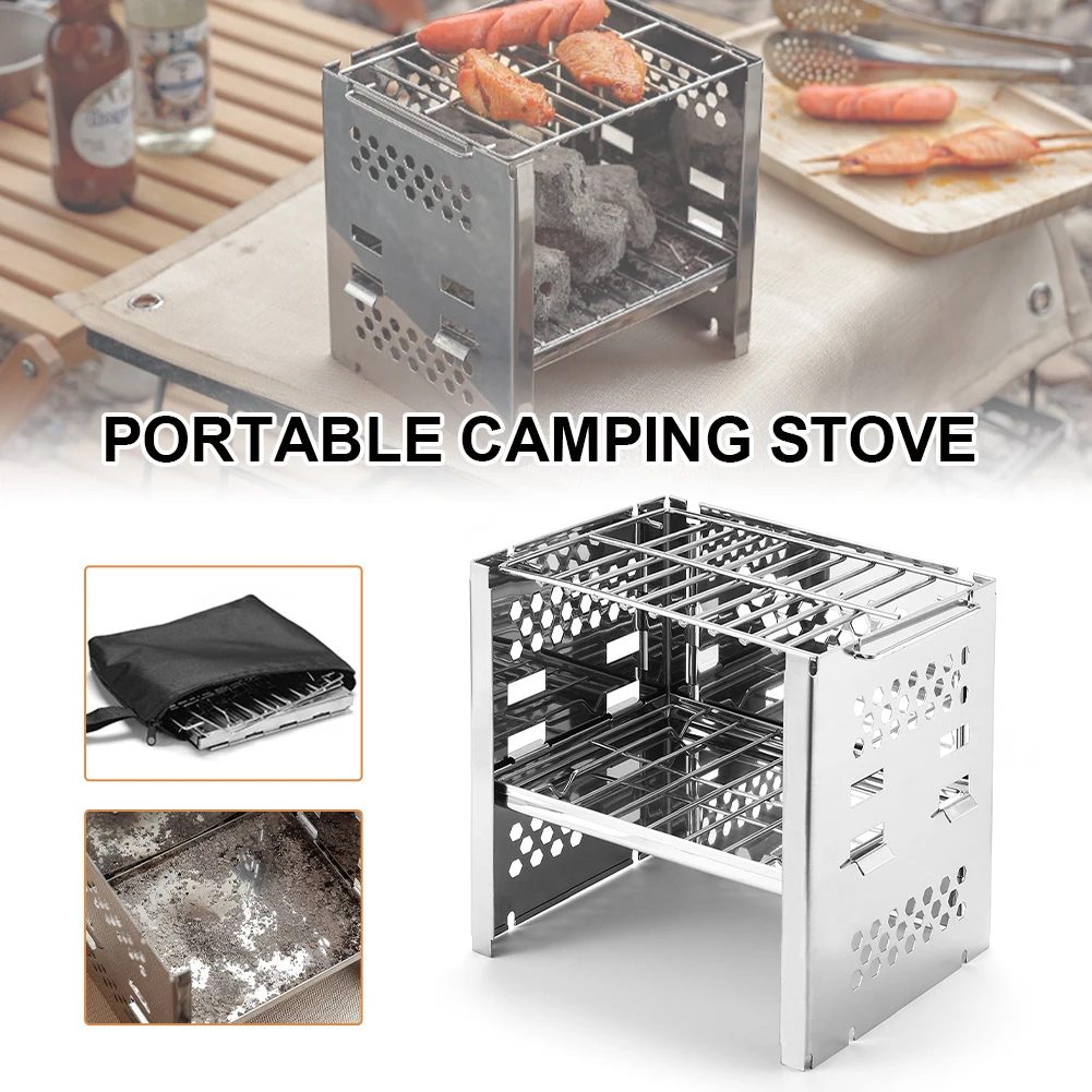 Portable Outdoor Firewood Stove Stainless Steel Folding Barbecue Stove Mini Charcoal Stove for Outdoor Camping Travel Picnic BBQ
Portable Outdoor Firewood Stove Stainless Steel Folding Barbecue Stove Mini Charcoal Stove for Outdoor Camping Travel Picnic BBQ