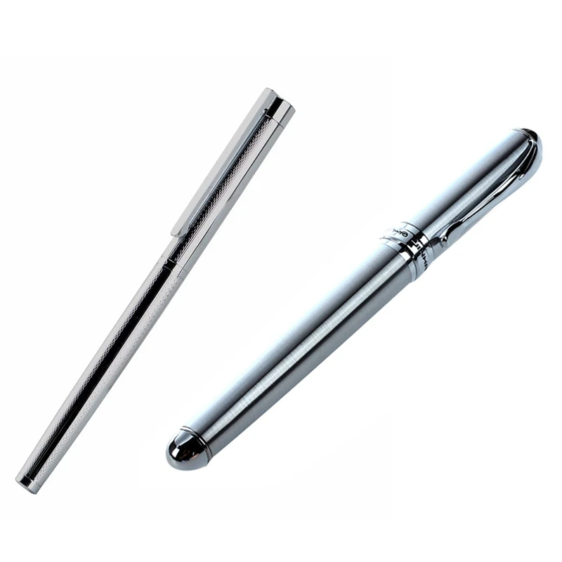 

JinHao X750 NEW Classic Silver CT Fountain Pen & Fountain Pen 126 Executive Complete Silver Fine Hooded Nib(Silver)