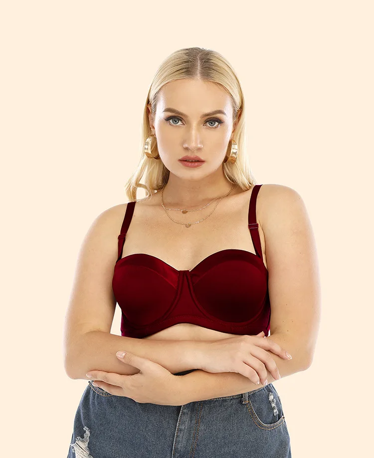 D Cup Strapless-Bra Thin Large Bra Plus Size Dress Sexy Solid Half Cup One Piece Push Up Underwire Underwear Big Chest Plunge
D Cup Strapless-Bra Thin Large Bra Plus Size Dress Sexy Solid Half Cup One Piece Push Up Underwire Underwear Big Chest Plunge