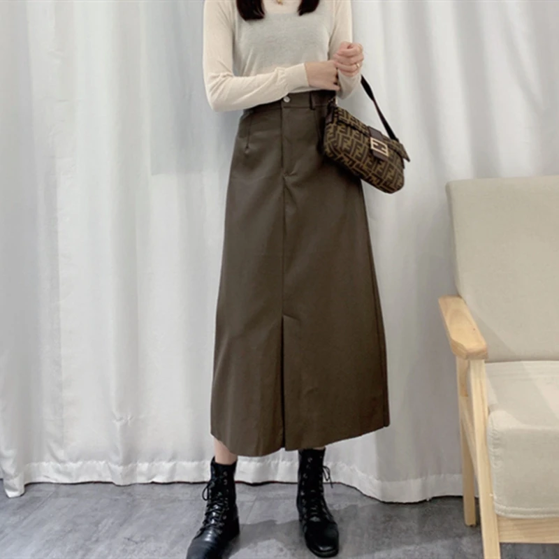2022 Autumn New High Waist Slim Casual Simple Black Temperament Leather Skirt Casual Loose Women A-line Long Skirt Free Shipping
2022 Autumn New High Waist Slim Casual Simple Black Temperament Leather Skirt Casual Loose Women A-line Long Skirt Free Shipping