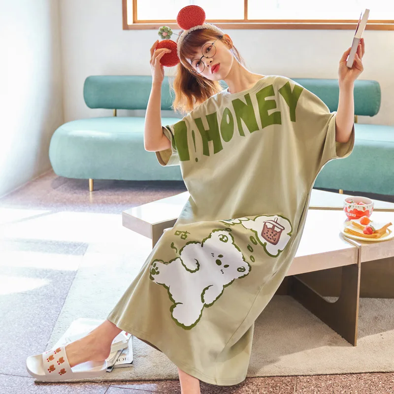 SLPBELY Women Nightdress Nightgown Lovely Summer Cartoon Sweet Round Neck Short Sleeve Sleepwear Cute Homewear Ruffle Nighgskrit
SLPBELY Women Nightdress Nightgown Lovely Summer Cartoon Sweet Round Neck Short Sleeve Sleepwear Cute Homewear Ruffle Nighgskrit