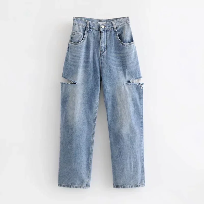High Waist Blue Casual Denim Pants Women Winter 2020 Vintage Hole Boyfriends Jeans Long Pants Female Loose Jeans Mujer
High Waist Blue Casual Denim Pants Women Winter 2020 Vintage Hole Boyfriends Jeans Long Pants Female Loose Jeans Mujer