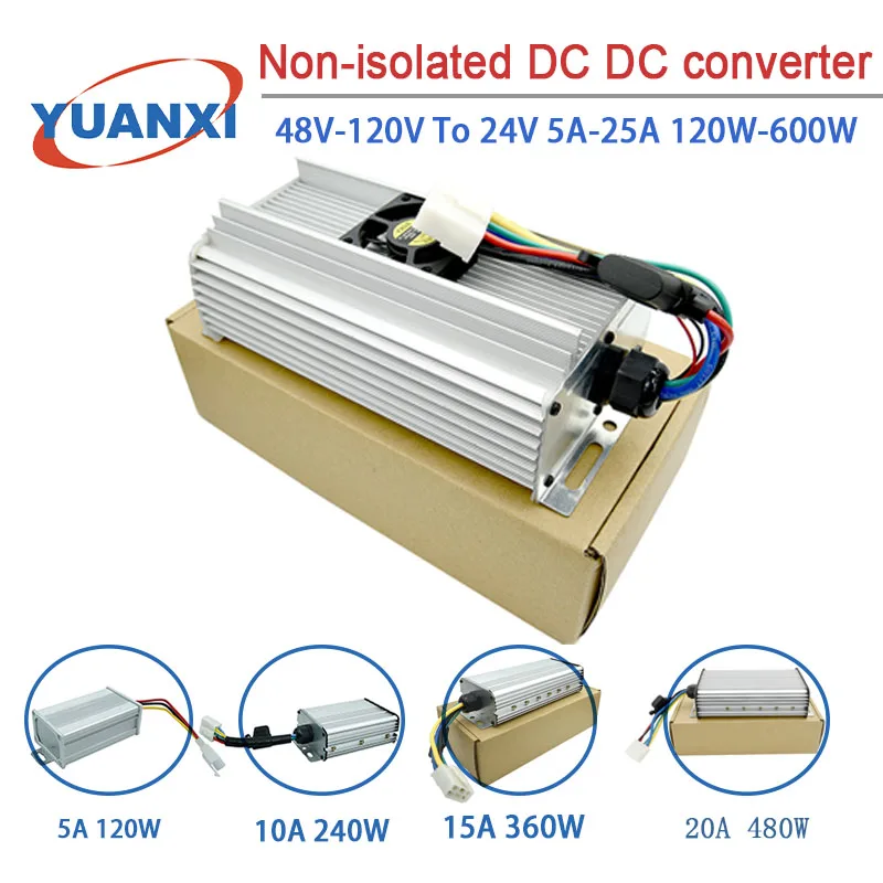 Non-isolated DC DC converter 48V-120V to 24V 5A-25A 120W-600W step-down converter for various vehicle system modification
Non-isolated DC DC converter 48V-120V to 24V 5A-25A 120W-600W step-down converter for various vehicle system modification