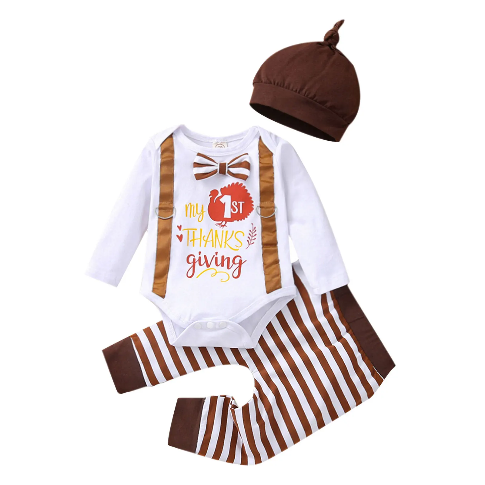 Newborn Babies Lovely Baby Stripe Pants Set, Long Sleeve Round Neck Bowknot Lettering Romper Long Pants with Hat For Toddler
Newborn Babies Lovely Baby Stripe Pants Set, Long Sleeve Round Neck Bowknot Lettering Romper Long Pants with Hat For Toddler