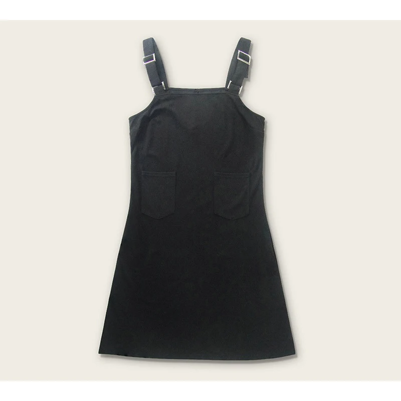 

Женское трикотажное платье-трапеция, повседневное облегающее однотонное платье на бретелях с двумя карманами, модель 4XL на лето, 2021