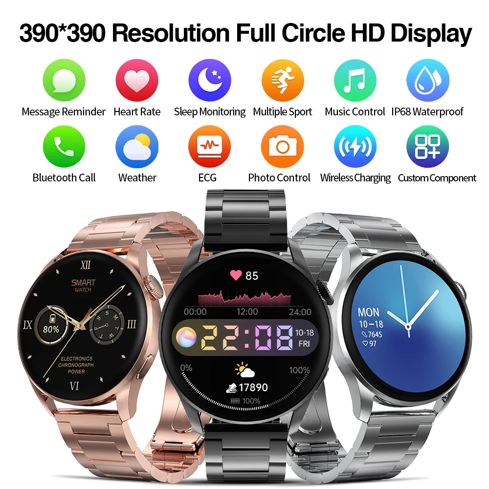 wireless charging bluetooth call smart watch 390*390 hd full screen ECG PPG rotary button smartwatch for men long battery life
wireless charging bluetooth call smart watch 390*390 hd full screen ECG PPG rotary button smartwatch for men long battery life