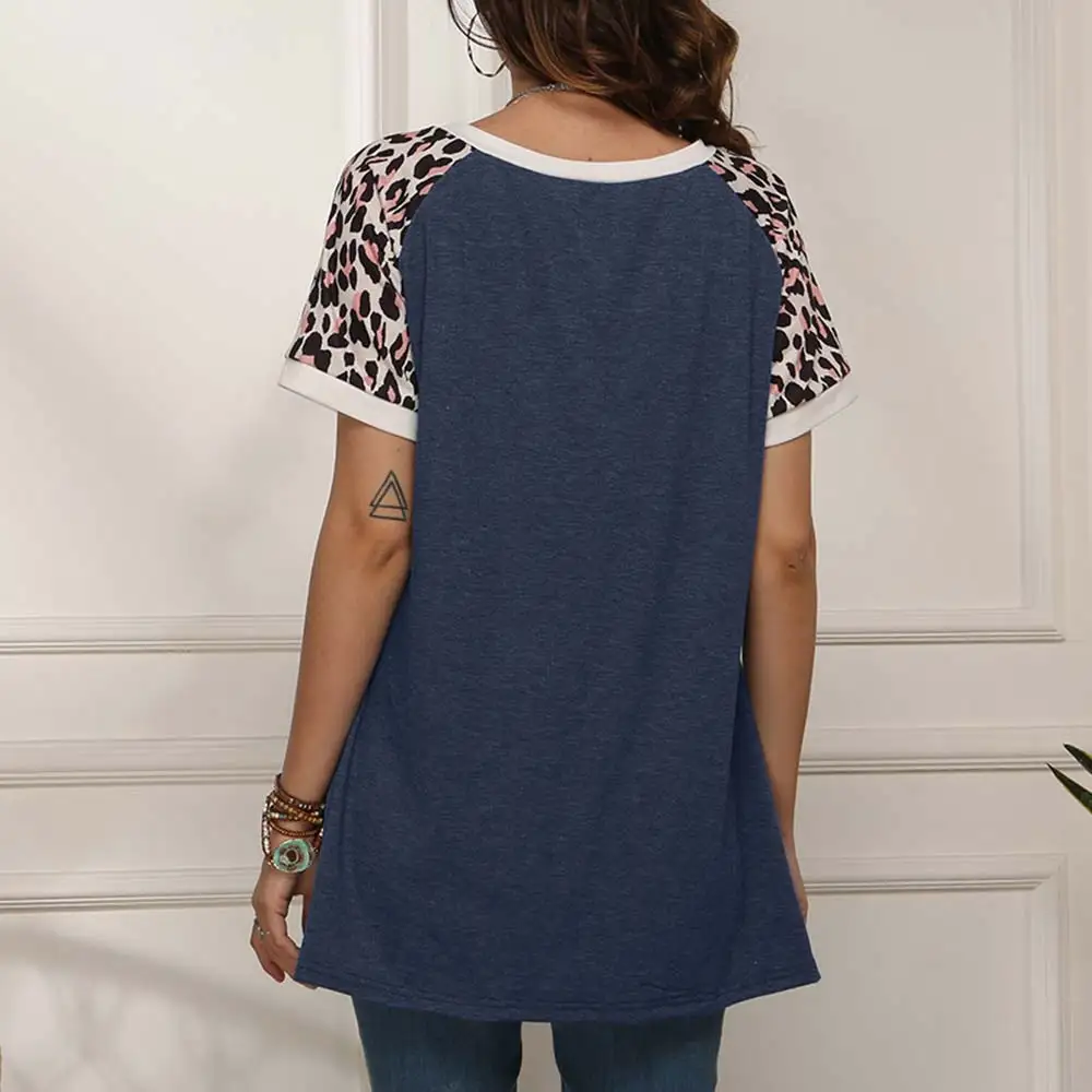 Women's Summer T-Shirt Leopard Short Sleeves O-Neck Patchwork Leopard Shirt Pocket Basic Female t shirt
Women's Summer T-Shirt Leopard Short Sleeves O-Neck Patchwork Leopard Shirt Pocket Basic Female t shirt