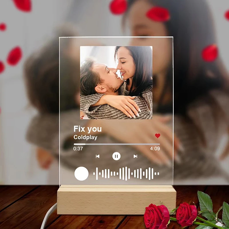 Персонализированный ночной Светильник из акрилового стекла с деревянной светодиодной подсветильник кой, Подарки для него, Прямая поставка 
Персонализированный ночной Светильник из акрилового стекла с деревянной светодиодной подсветильник кой, Подарки для него, Прямая поставка