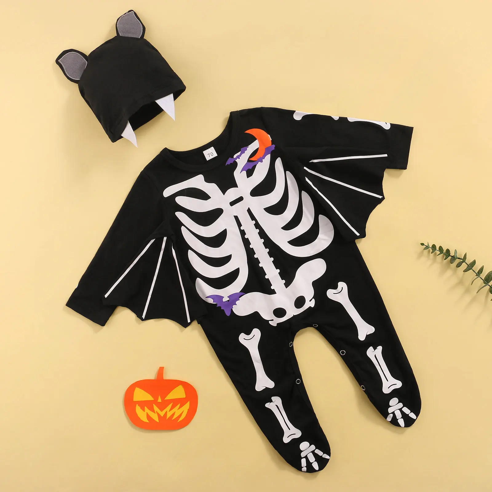 2Pcs Baby Clothing Newborn Halloween Romper Printed Batwing Long Sleeve Footed Romper Hat Toddler Girls Boys Spring 3-24 Months
2Pcs Baby Clothing Newborn Halloween Romper Printed Batwing Long Sleeve Footed Romper Hat Toddler Girls Boys Spring 3-24 Months