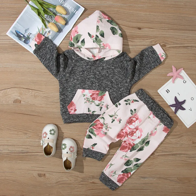 2 Pcs Infant Casual Outfits, Baby Girls Flower Print Long Sleeve Hoodie with Pocket + Trousers Girls Summer Casual Set
2 Pcs Infant Casual Outfits, Baby Girls Flower Print Long Sleeve Hoodie with Pocket + Trousers Girls Summer Casual Set