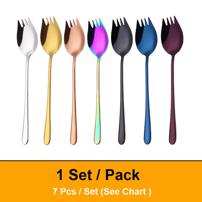 Forks And Spoon Set 7/14/28/42 PCS Multicolor Metal Steel Salad Spoon Fruit Forks Serving Spoon Set Unique Spoons Food picks
Forks And Spoon Set 7/14/28/42 PCS Multicolor Metal Steel Salad Spoon Fruit Forks Serving Spoon Set Unique Spoons Food picks