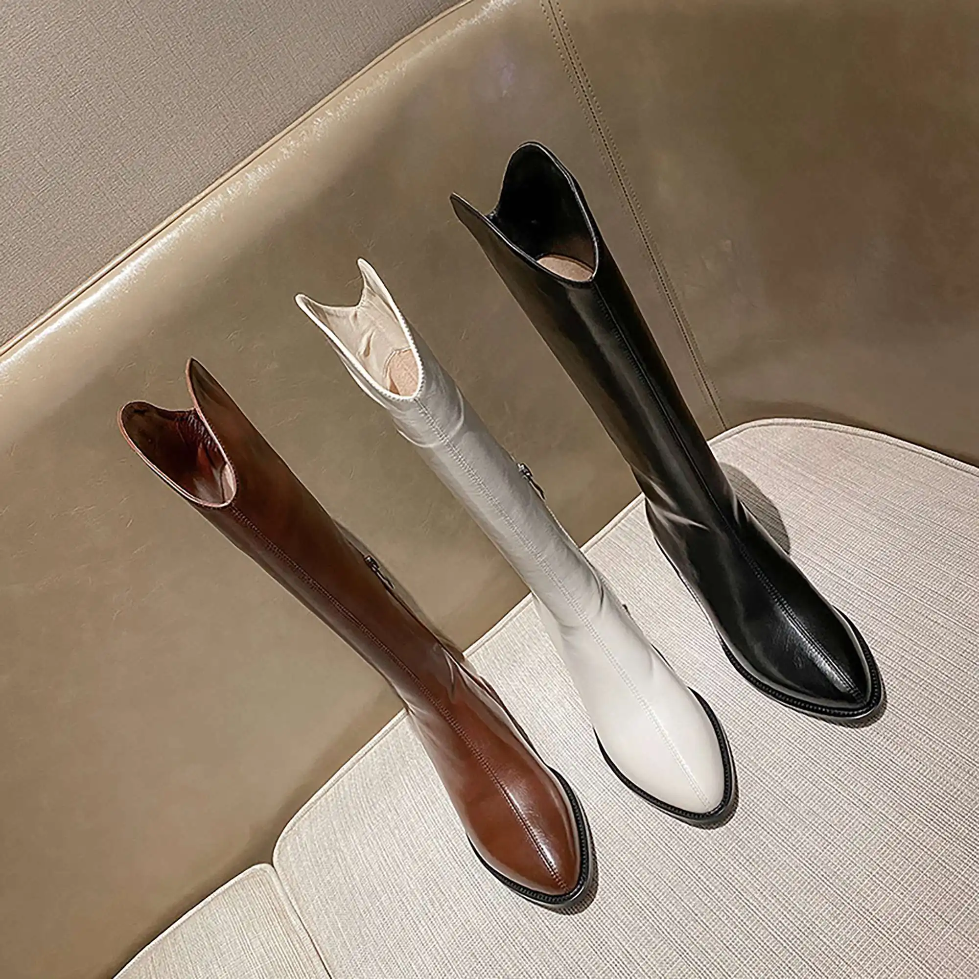 Vichelo Hot pointed toe med heel winter shoes keep warm high street fashion simple solid beauty lady casual knee-high boots L52
Vichelo Hot pointed toe med heel winter shoes keep warm high street fashion simple solid beauty lady casual knee-high boots L52