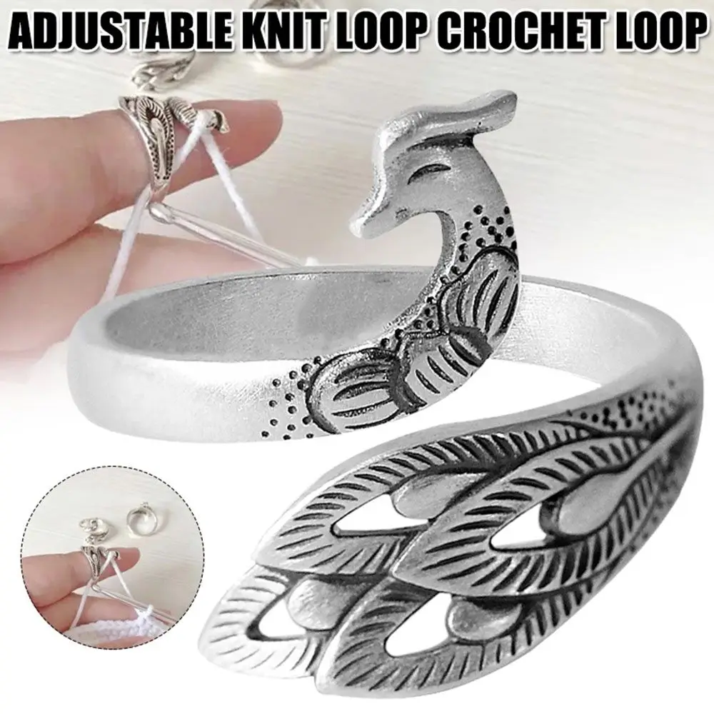 

Finger Wear Sewing Accessories Ring Sewing Accessories Peacock Fish Phoenix Knitting Loop Crochet Ring Thimble Ring