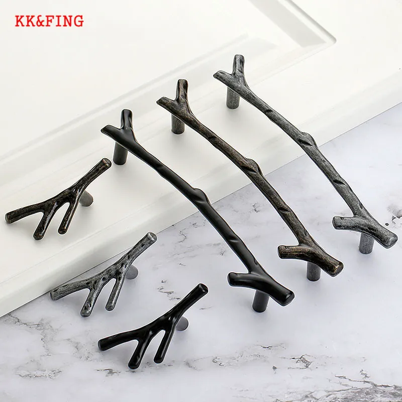 Фото KK & FING черные ручки для мебели шкафчики и ящики кухонного шкафа фурнитура|Ручки