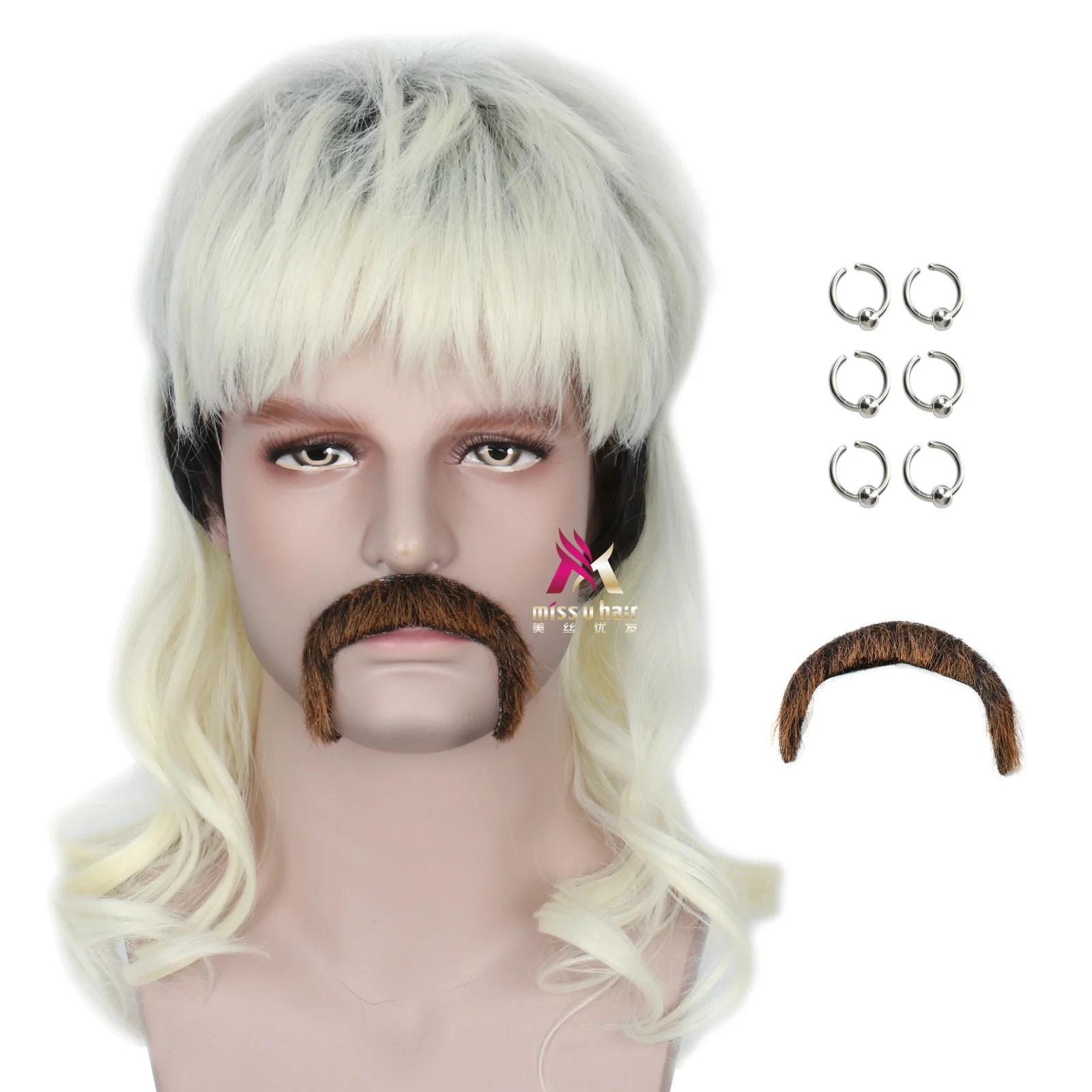 New Anime Hot Selling Daily Stage Performance Halloween Tiger King Joe Exotic Beard Earrings Cosplay Set
New Anime Hot Selling Daily Stage Performance Halloween Tiger King Joe Exotic Beard Earrings Cosplay Set