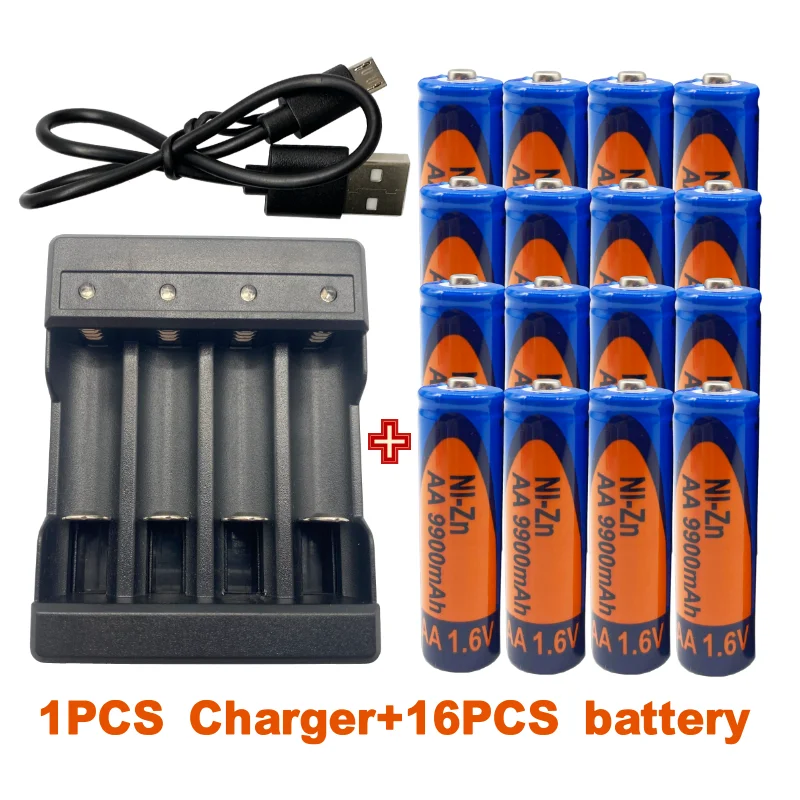 New ZI-Zn AA rechargeable battery is 1.6V9900mah, the charging is more stable and the service life is longer ,with charger
New ZI-Zn AA rechargeable battery is 1.6V9900mah, the charging is more stable and the service life is longer ,with charger