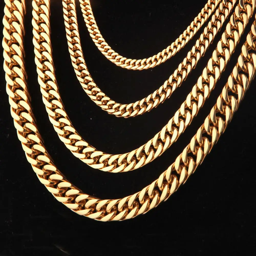 Trendy Gold Chain For Men Hip Hop Jewelry Stainless Steel Curb Chain Necklace Femme Jewelry Chain Wholesale
Trendy Gold Chain For Men Hip Hop Jewelry Stainless Steel Curb Chain Necklace Femme Jewelry Chain Wholesale